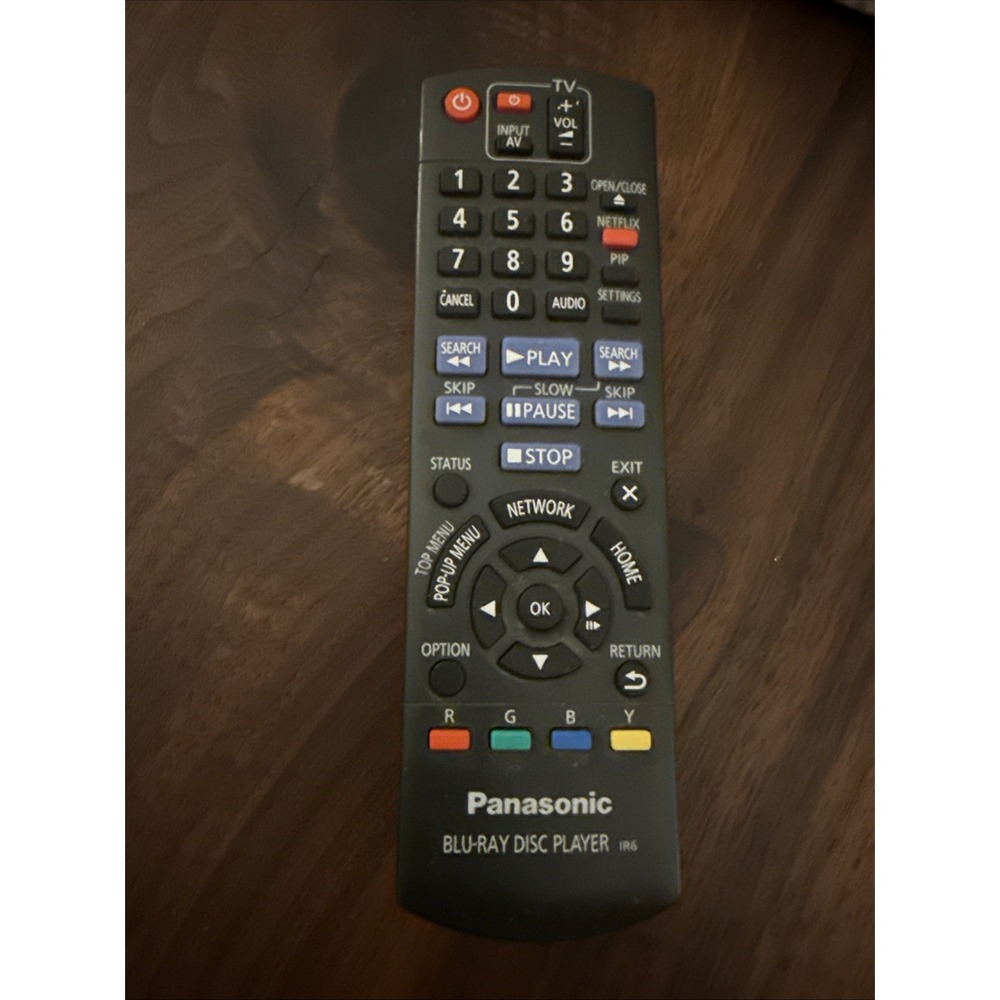 Panasonic Blu-Ray Disc IR6 Player Remote Control Black N2QAY8000734